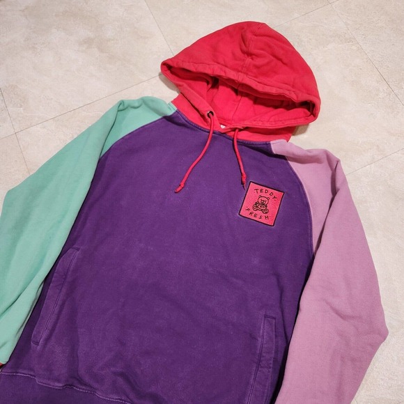 Teddy Fresh Other - Teddy Fresh Mens L Large Color Block Pullover Hoodie Sweatshirt Colorblock